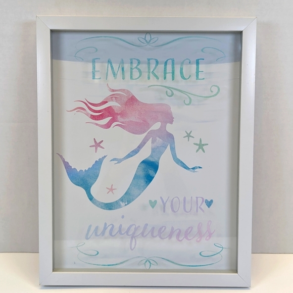 Nanette Lepore Embrace Your Uniqueness Mermaid Wall Art Framed Glass - Picture 2 of 8